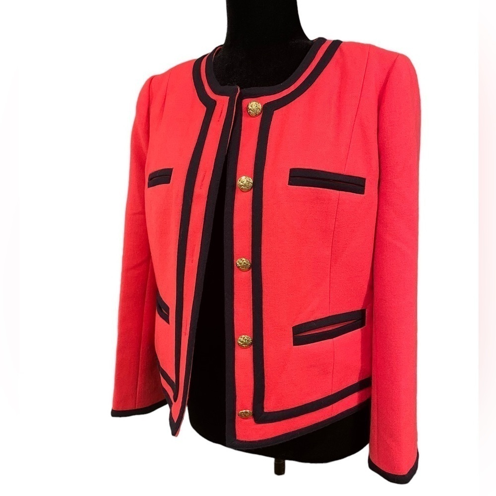 J. Crew Lady Double Serge Berry Wool Blazer 6